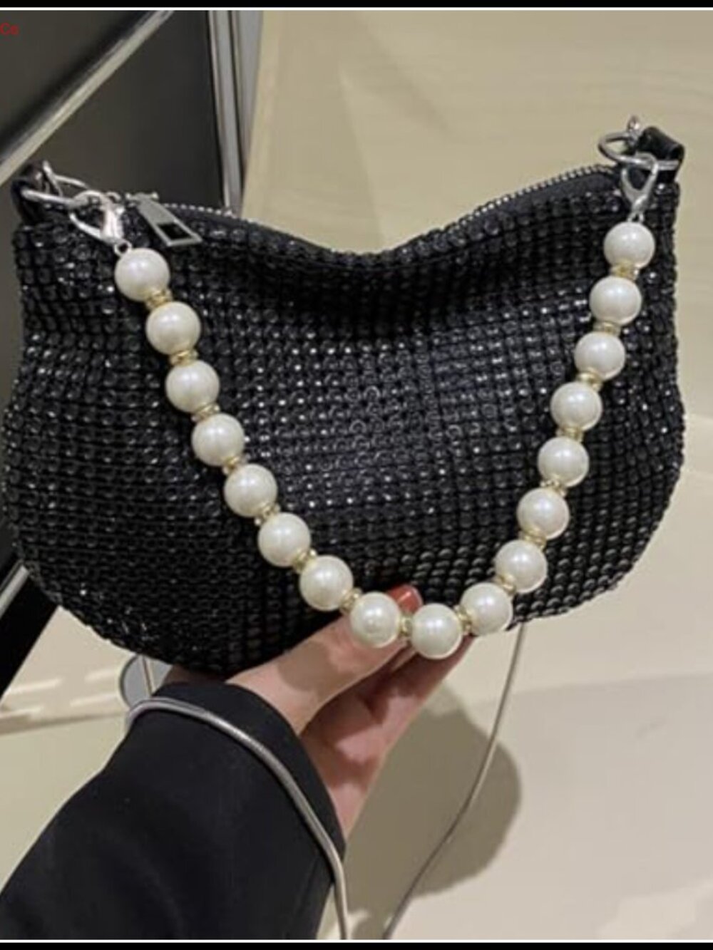 Rhinestone Evening Bag Bucket Purse Shoulder Crossbody Bag for Women - Picture 4 of 4